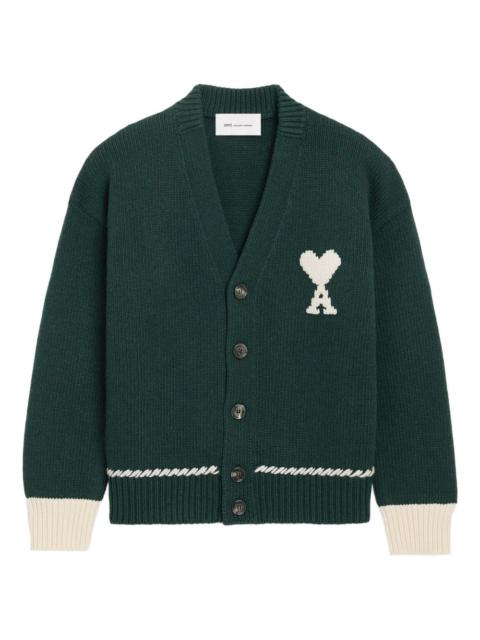 AMI Paris Ami de Coeur embroidered cardigan