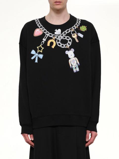 EGONLAB Bearbrick Print Cotton Sweatshirt in Black