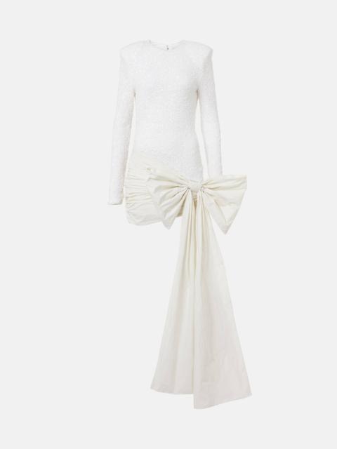 ROTATE Bridal bow-detail sequined minidress