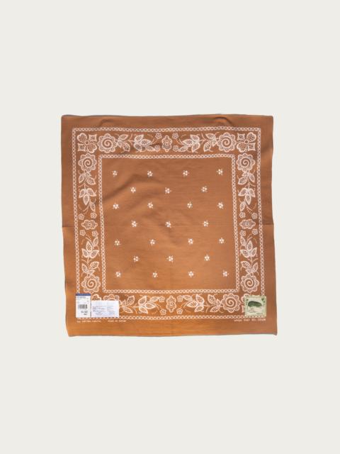 Kapital Fastcolor Selvedge Bandanna (ESCARGOT FLOWER) 20x20 - Brown