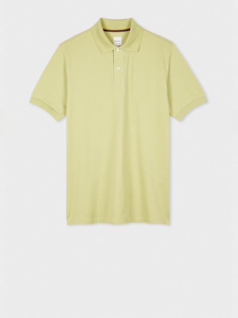Paul Smith Lime Green 'Artist Stripe' Placket Polo Shirt