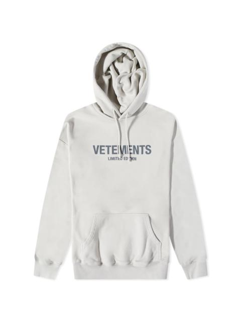 VETEMENTS VETEMENTS Logo Popover Hoody