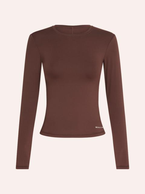 P.E NATION FOUNDATION LONG SLEEVE TOP IN MAHOGANY