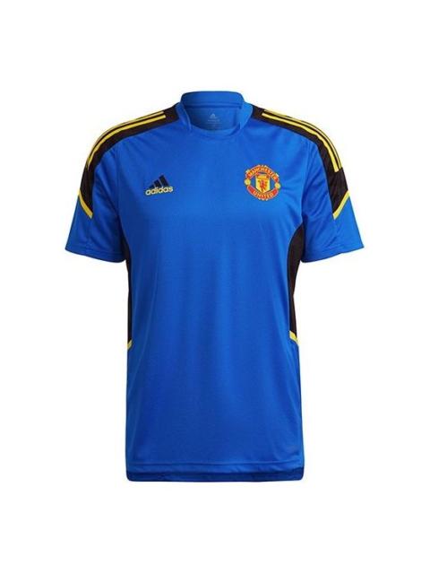 adidas Men's adidas Training Sports Short Sleeve Soccer/Football Jersey 20-21 Season Manchester United Blue