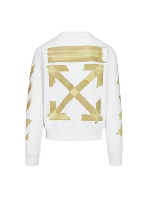 Off-White Off-White Tap Arrows Mens Logo Long Sleeve Round Neck Sweater Tape OMBA025R20E300020148