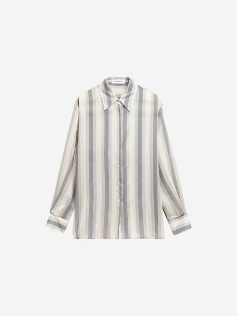 The Frankie Shop Peri Fluid Shirt - White/Grey Stripe
