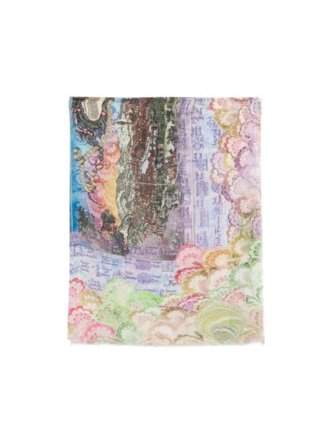 Faliero Sarti x Paolo Fiumi Fiorentina printed scarf