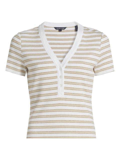 VERONICA BEARD Women's Dekalb Striped Top - Khaki White