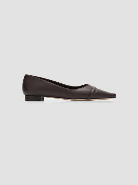 Manolo Blahnik Women's Continu Leather Flats - Dark Brown