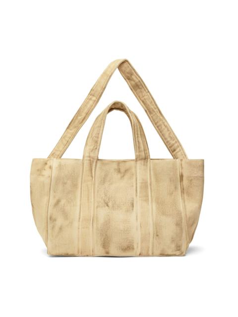 SERAPIS Beige Tar-Painted Canvas Tote