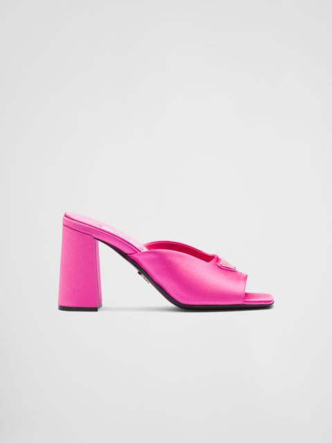Prada High-heeled satin slides