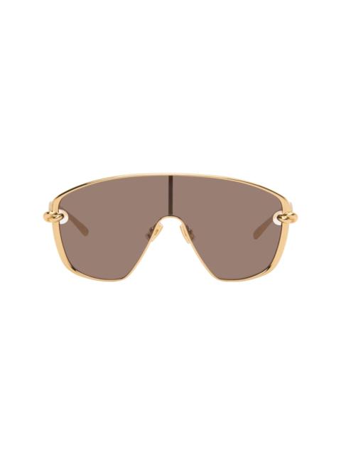 Bottega Veneta Gold Knot Shield Sunglasses