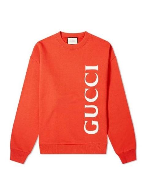 GUCCI Gucci Large Logo Pure Cotton Round Neck Brick Red 599345-XJB1C-6068