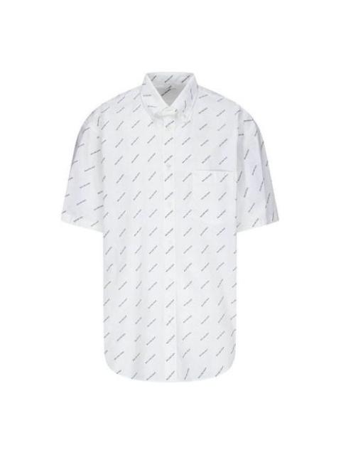 BALENCIAGA Balenciaga All Over Logo Shirt 'White Black' 534332TBL969040