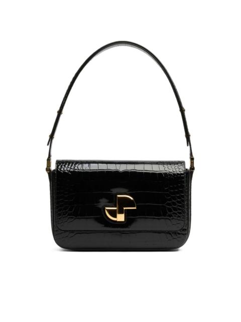 PATOU Le lock crocodile-pattern shoulder bag
