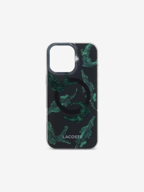 LACOSTE crocodile-print iPhone 16 case