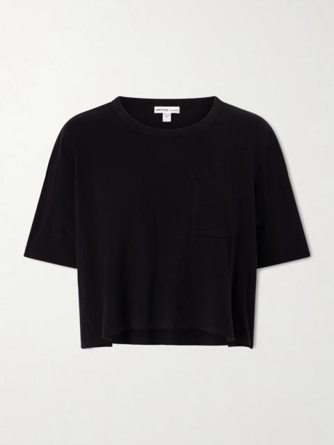 JAMES PERSE Cropped Cotton-blend Jersey T-shirt