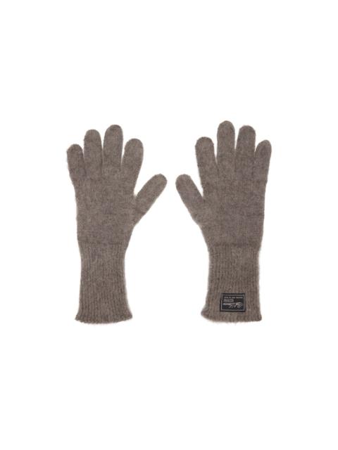 Raf Simons Taupe Mohair Gloves