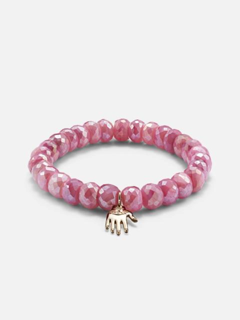 14kt gold bracelet with moonstones and diamonds