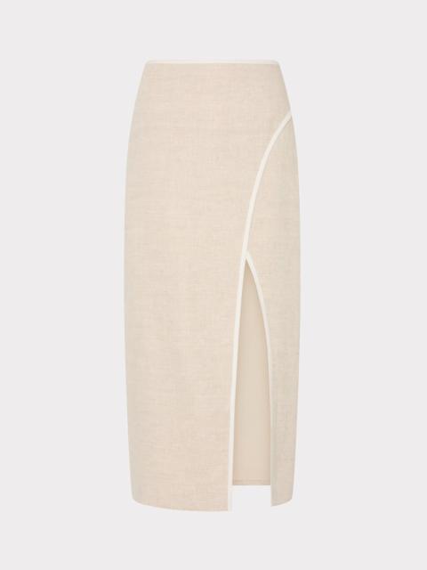 MILLY Neriya Linen Contrast Skirt