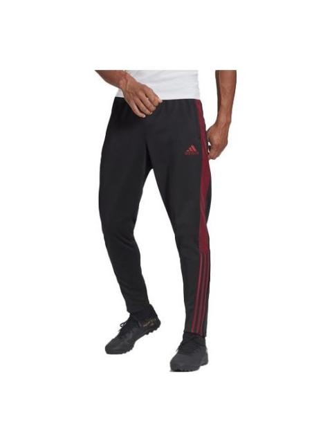 Men's adidas Stripe Elastic Waistband Soccer/Football Casual Sports Pants/Trousers/Joggers Black H59