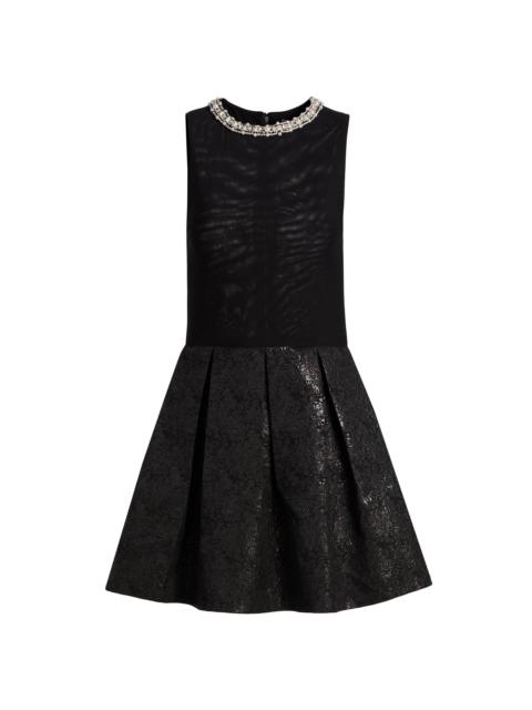 Alice + Olivia Women's Chara Embellished Mixed-Media Minidress - Black