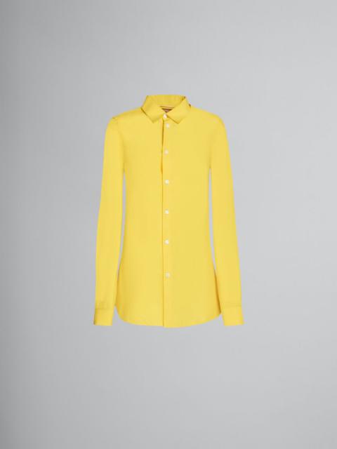 Marni YELLOW FITTED POPLIN SHIRT WITH BALLOON SLEEVES