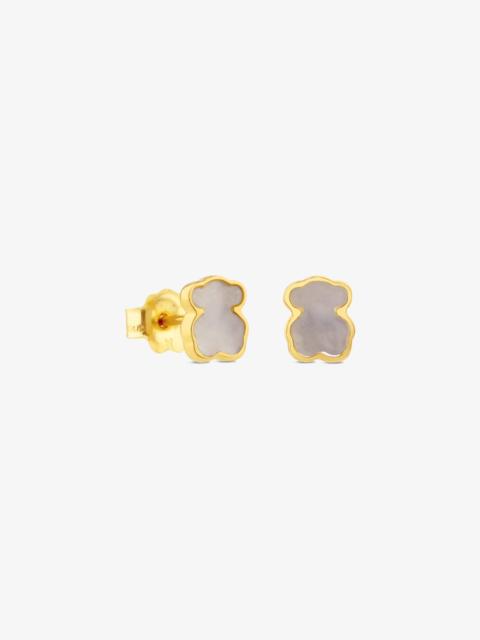 TOUS 18K solid gold and Mother-of-pearl XXS bear Earrings