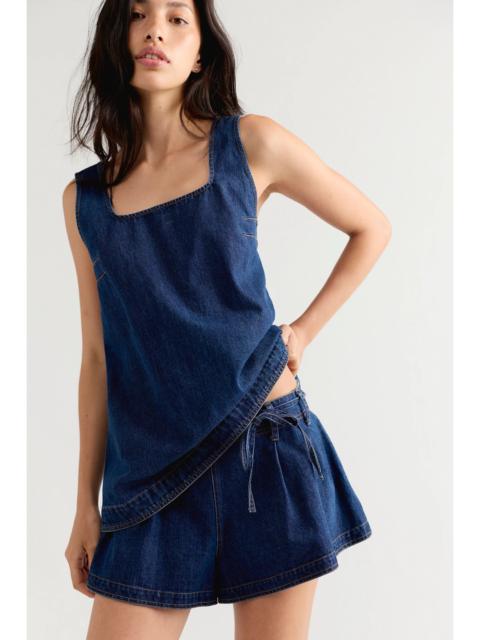 FREE PEOPLE Down In The Valley Denim Short Set