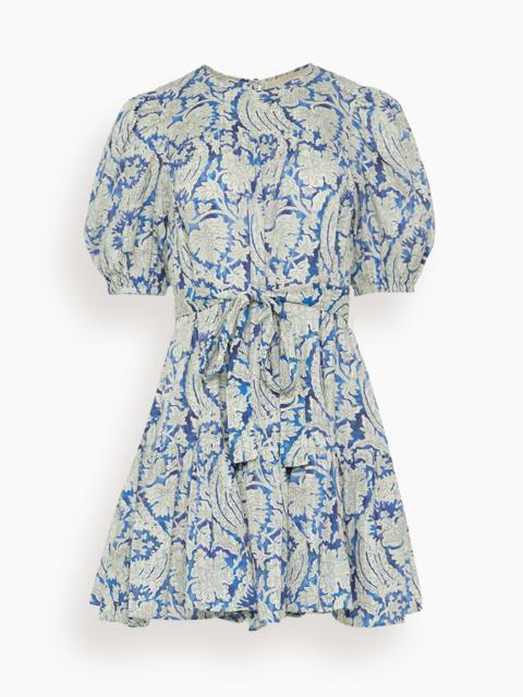 ULLA JOHNSON Rosalie Short Sleeve Mini Dress in Ciel