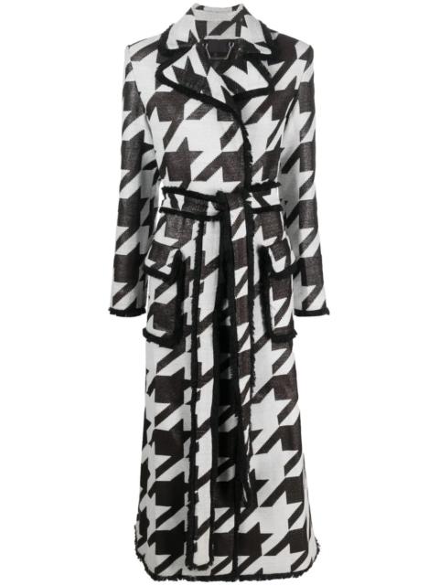 PHILIPP PLEIN houndstooth-print belted coat