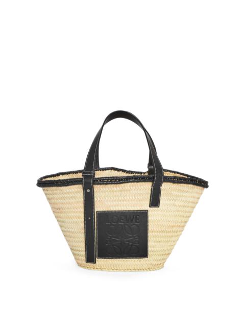 Loewe Inlay Basket bag in palm leaf and calfskin