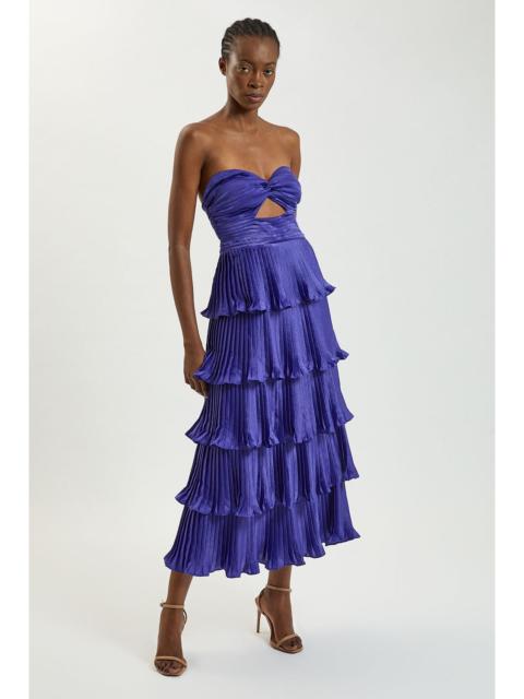 KAREN MILLEN Pleated Tiered Maxi Dress