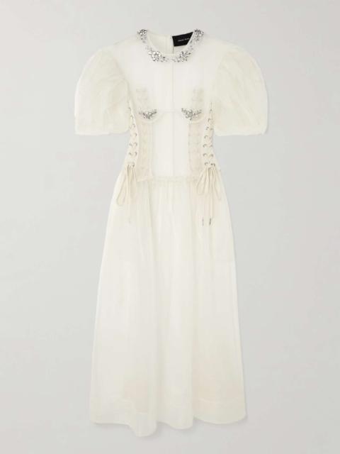 Simone Rocha Crystal-embellished organza maxi dress