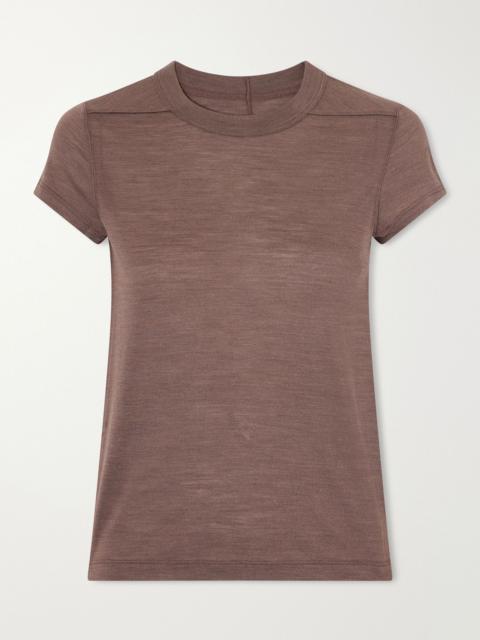 Rick Owens Wool and silk-blend T-shirt Brown