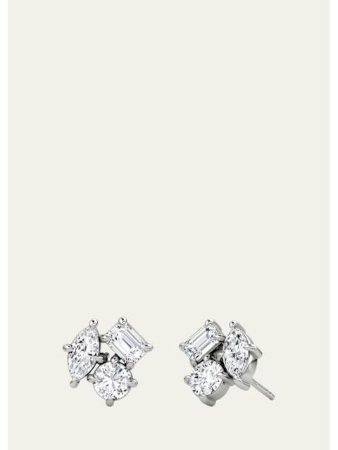 VRAI 14K White Gold Lab-Grown Diamond Constellation Stud Earrings