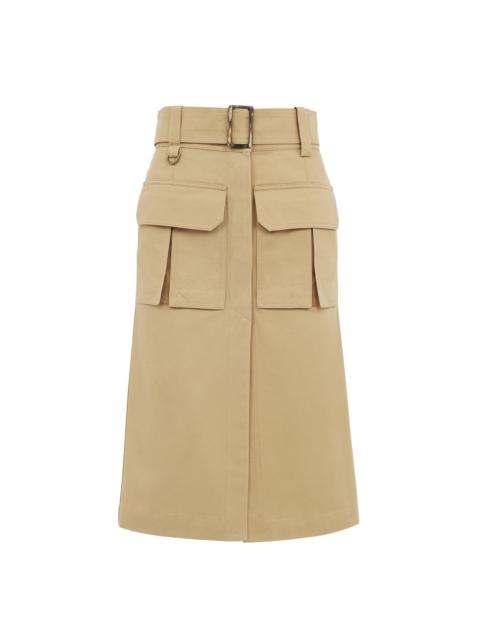 SAHARIENNE MIDI SKIRT IN COTTON GABARDINE