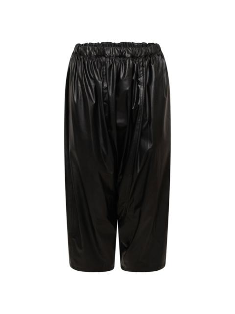 Junya Watanabe Faux Leather Dropcrotch Pants  in Black