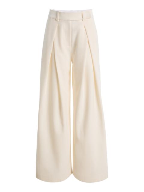 Favorite Daughter Pleats For Days Crepe Wide-Leg Pants