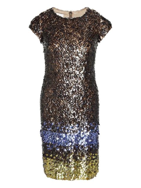 Oscar de la Renta embellished short-sleeved dress