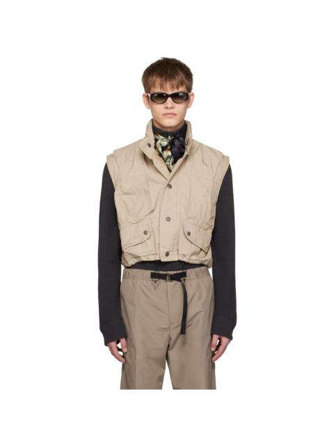 Our Legacy Beige Cropped Exhale Puffa Vest