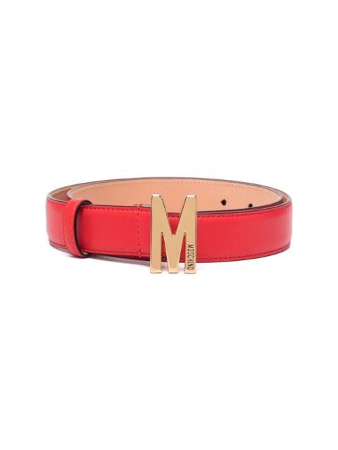Moschino M logo-plaque belt