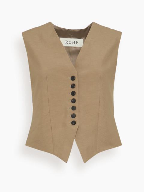 RÓHE Shaped Waistcoat in Khaki