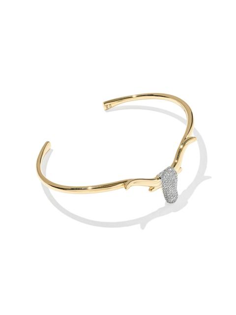 KENDRA SCOTT 0.26 ct Large Pave Longhorn 14k Yellow Gold Cuff Bracelet
