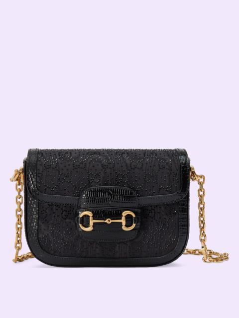 GUCCI Gucci Horsebit 1955 GG crystal mini bag