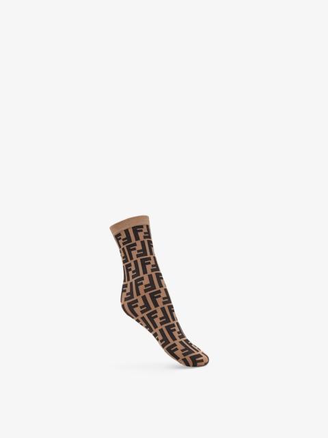 FENDI Brown nylon socks