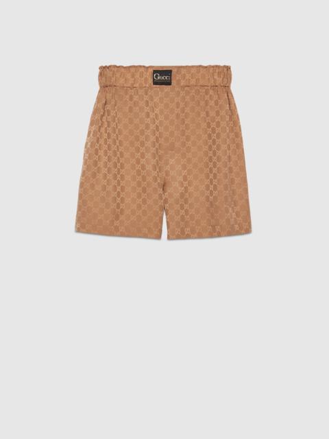 GUCCI GG silk shorts with Gucci label