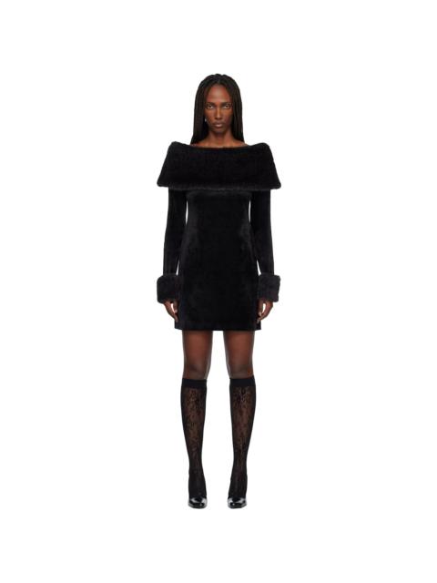 ANNA SUI Black Stretch Velour Minidress