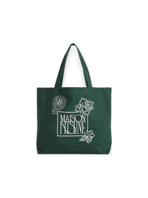Maison Kitsuné Art Nouveau stamp tote bag