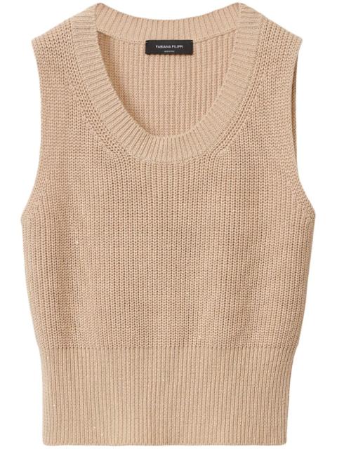 FABIANA FILIPPI ribbed trim vest